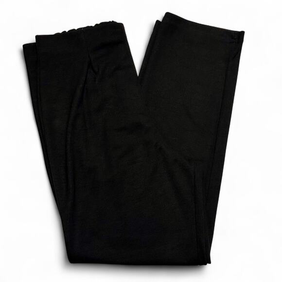 Vintage Coldwater Creek Black Knit Pants Size L Straight Leg Pull On Canada 90s - Picture 7 of 7